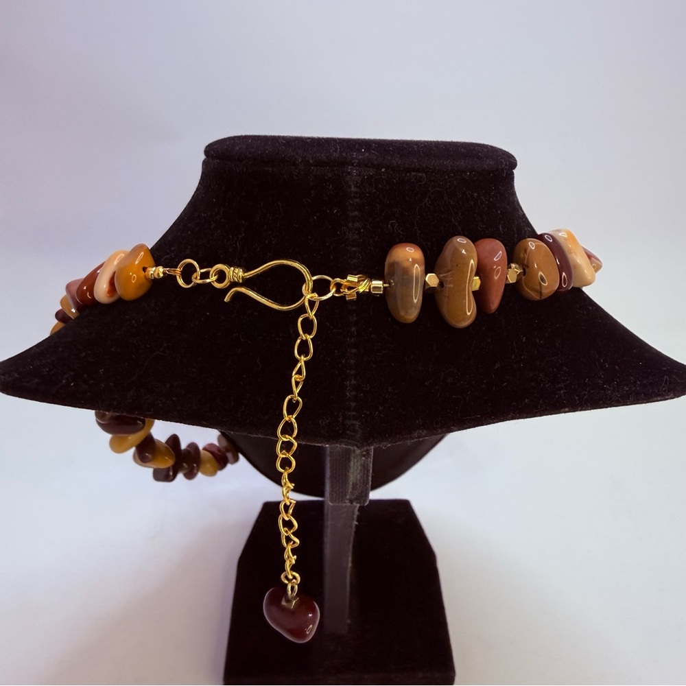 Artisan Mookaite Jasper Nugget and Hematite Necklace and Matching Earrings - Picture 9 of 13